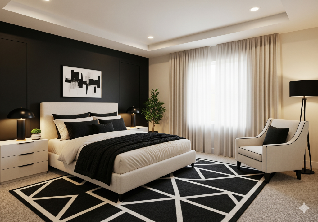 Charcoal Black and Warm White for a Contemporary Touch