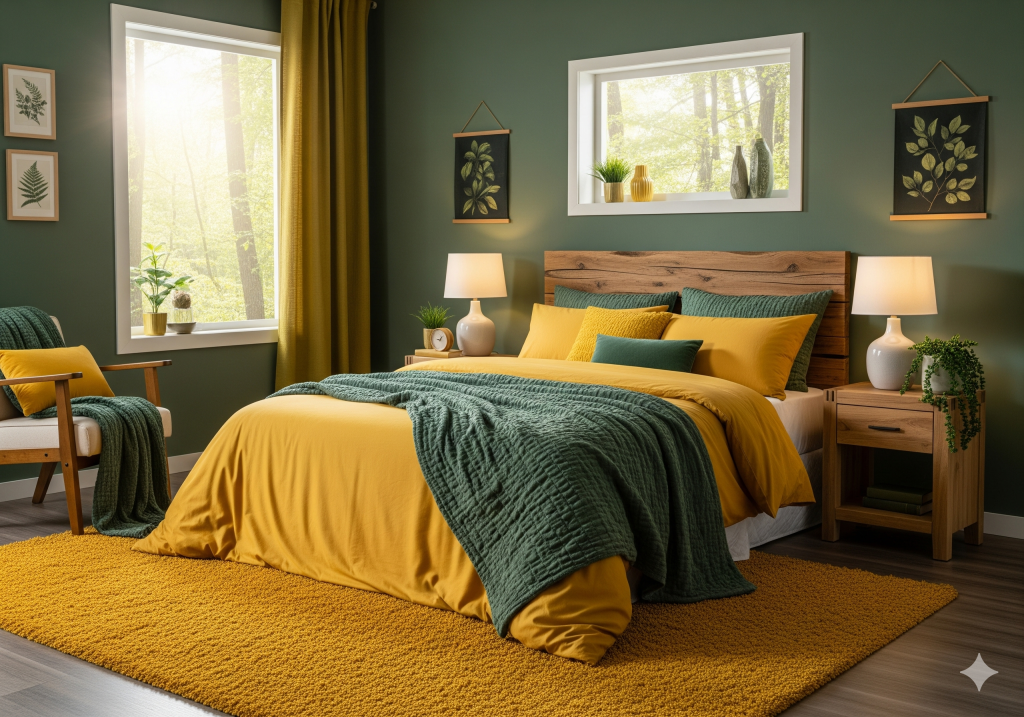 Forest Green and Mustard Yellow for a Natural Look